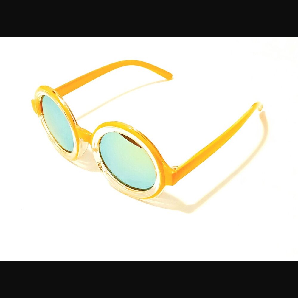 Petals & Peacocks Mod Style Ecstasy Sunglasses Round Orange NWOT